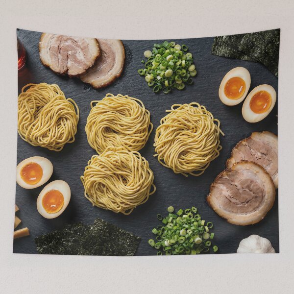 Item preview, Deconstructed Japanese Ramen Ingredients Knolling designed and sold by SavinMercantile.