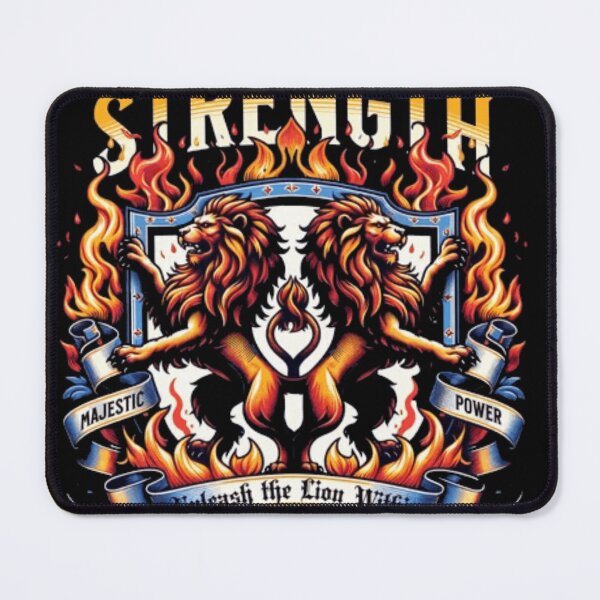 Item preview, Unleash the Lion Within Dual Lions and Flames Fitness Design designed and sold by GenZFashion000.