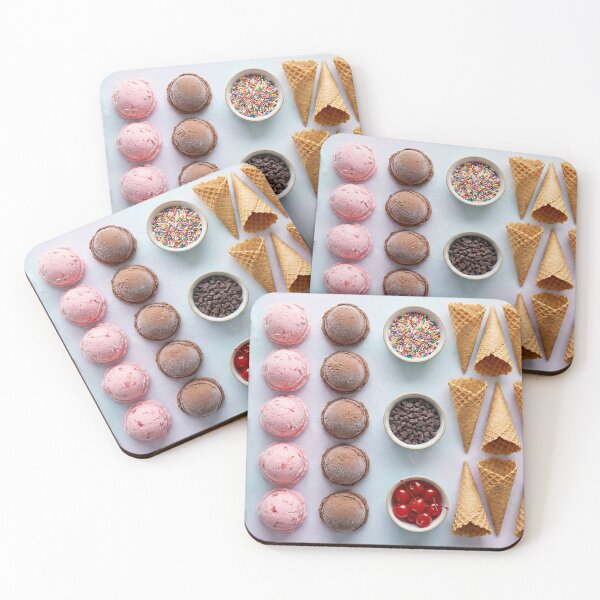 Item preview, Pastel Ice Cream Scoops and Cones Knolling designed and sold by SavinMercantile.