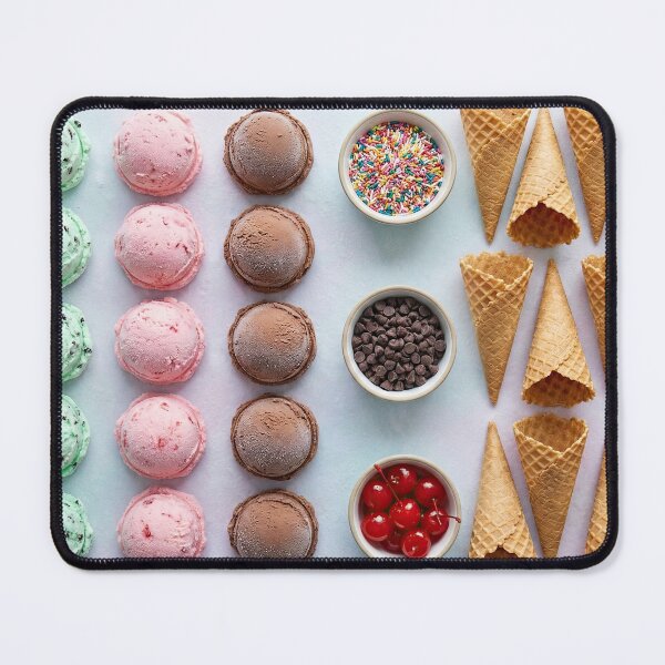 Item preview, Pastel Ice Cream Scoops and Cones Knolling designed and sold by SavinMercantile.