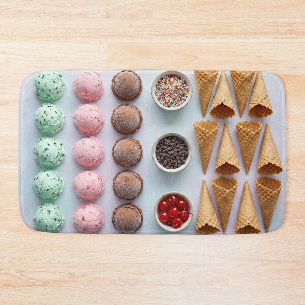 Item preview, Pastel Ice Cream Scoops and Cones Knolling designed and sold by SavinMercantile.