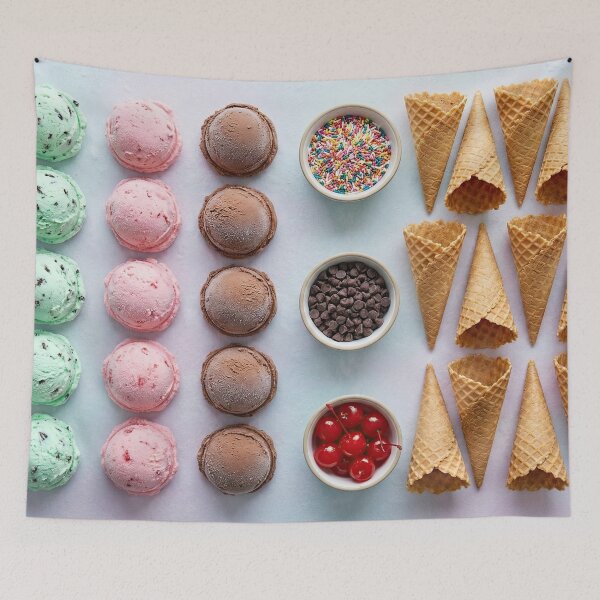 Item preview, Pastel Ice Cream Scoops and Cones Knolling designed and sold by SavinMercantile.