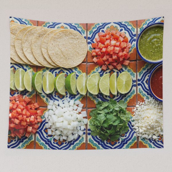 Item preview, Vibrant Mexican Taco Bar Ingredients Knolling designed and sold by SavinMercantile.