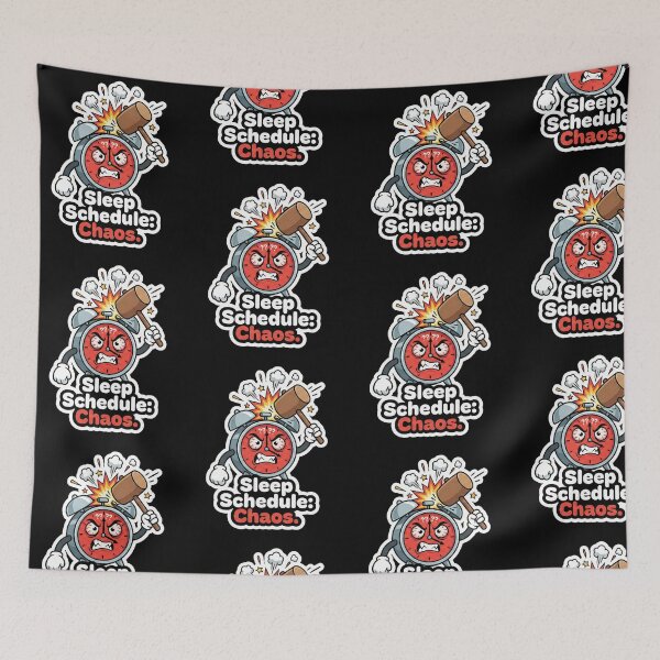 Item preview, Sleep Schedule: Chaos - Enraged Alarm Clock Sticker designed and sold by Sassy Cult.