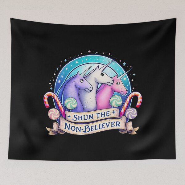 Item preview, Shun the Non-Believer – Funny Unicorn Meme designed and sold by BlightedArt.