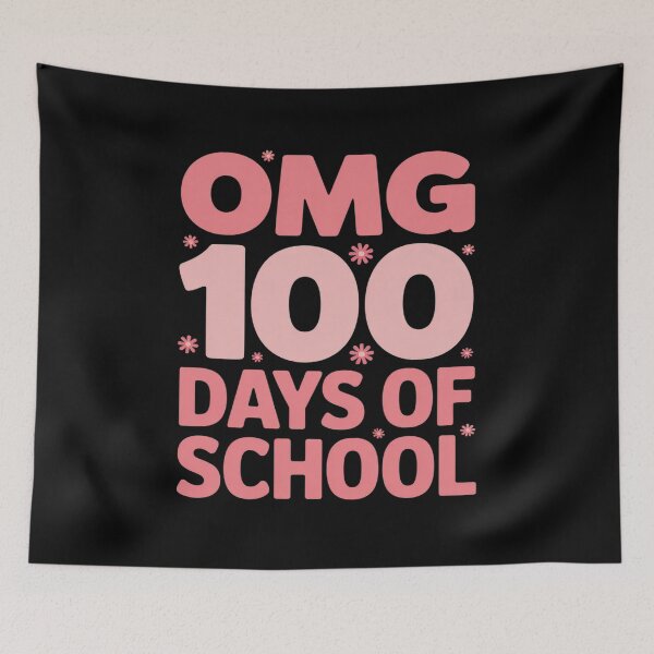 Item preview, 100 Days of School Cool Pink Wavy Font designed and sold by traceydowns.