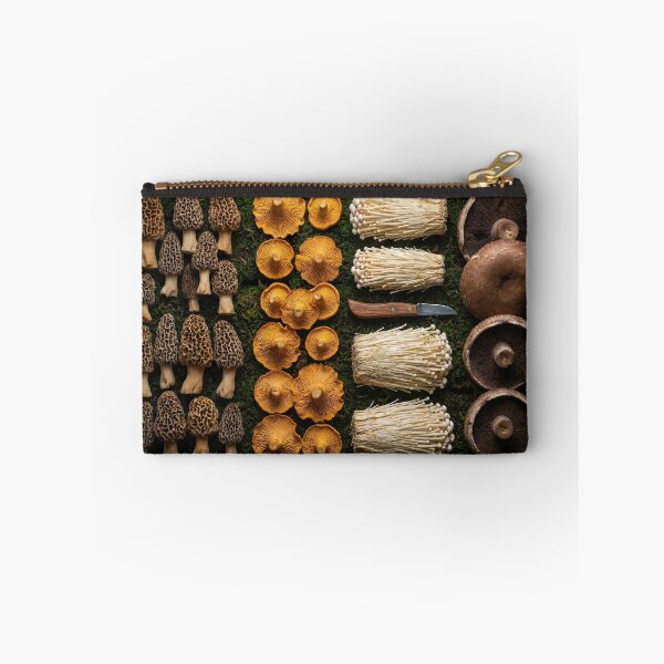 Item preview, Moody Wild Mushroom Foraging Knolling on Moss designed and sold by SavinMercantile.