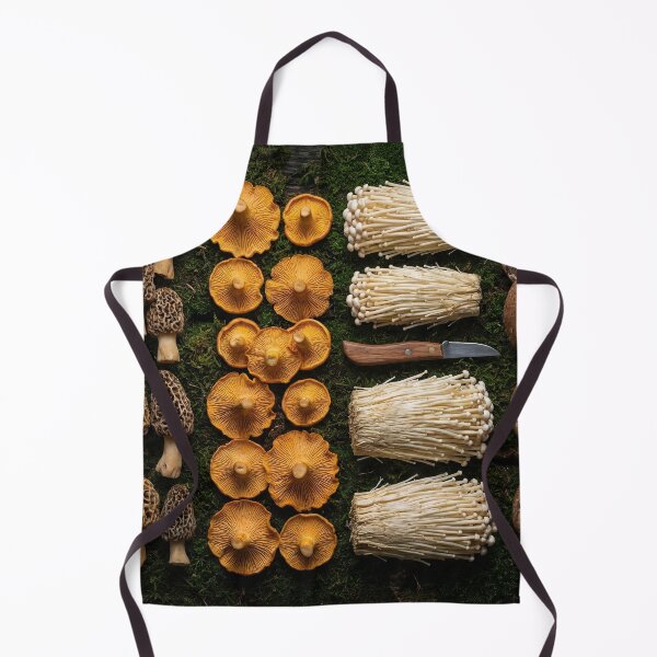 Item preview, Moody Wild Mushroom Foraging Knolling on Moss designed and sold by SavinMercantile.