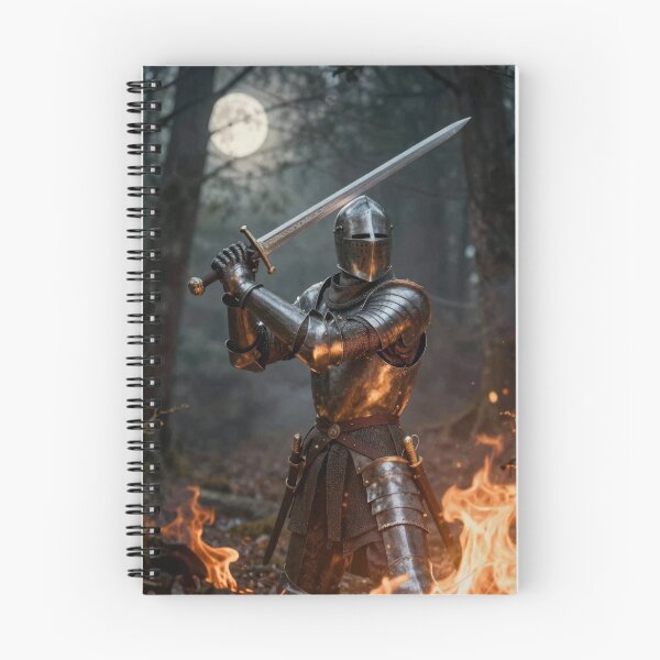 Item preview, Knight Warrior Creed Print on Demand Products – Swinging Sword & Flames Design designed and sold by gabrielbroady.