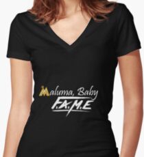 Maluma: Fame Women's Fitted V-Neck T-Shirt