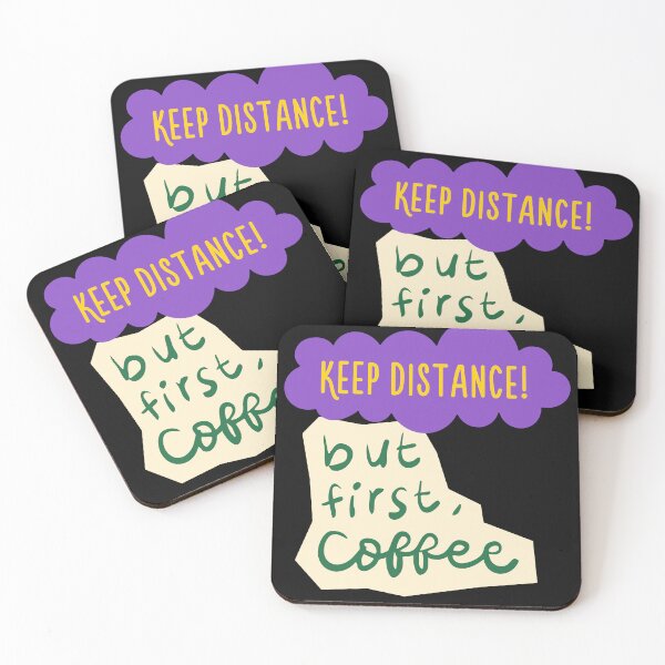 Item preview, Caffeine Club Introvert Style - Keep Distance Retro Coffee designed and sold by ChameraDesign.