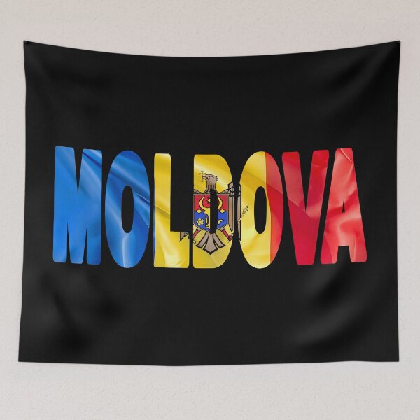 Item preview, MOLDOVA - Flag Flying in Wind cut to Letters Souvenir Sticker Shirt designed and sold by Adam Gormley.