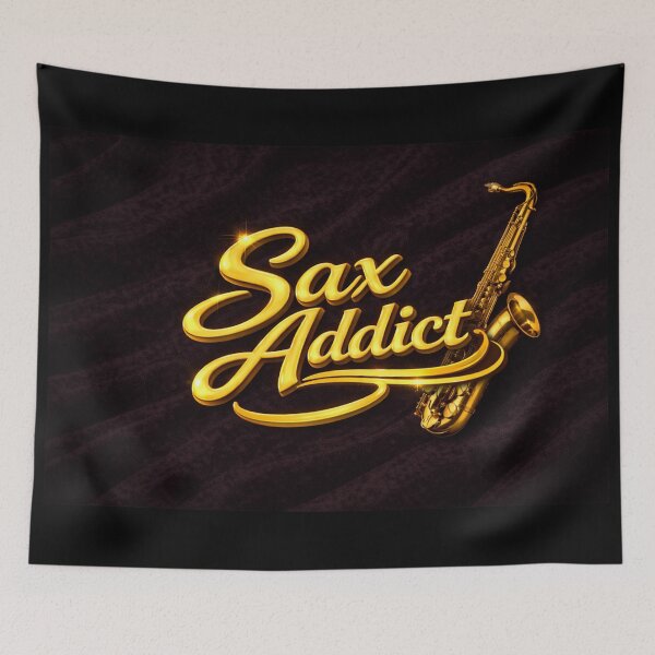 Item preview, Sax Addict – Gold Tenor Sax on Black Velvet designed and sold by MySheetMusicArt.