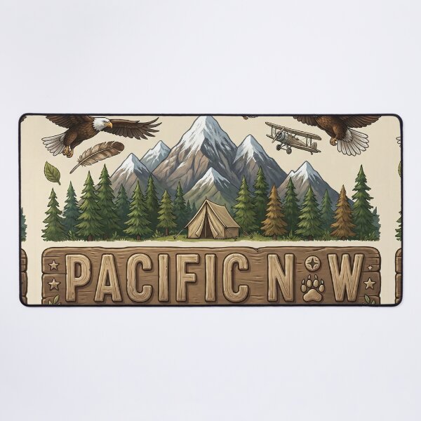 Item preview, Pacific Northwest Camping Scene Logo designed and sold by PacificNWGearCo.
