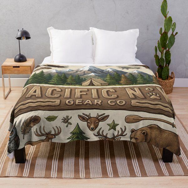 Item preview, Pacific Northwest Camping Scene Logo designed and sold by PacificNWGearCo.