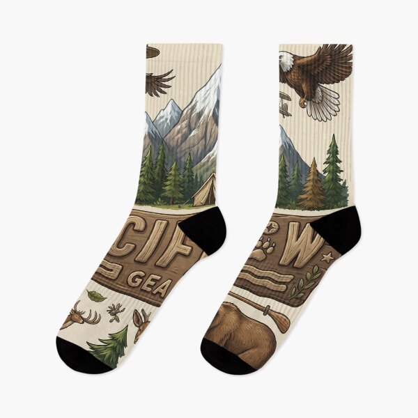 Item preview, Pacific Northwest Camping Scene Logo designed and sold by PacificNWGearCo.