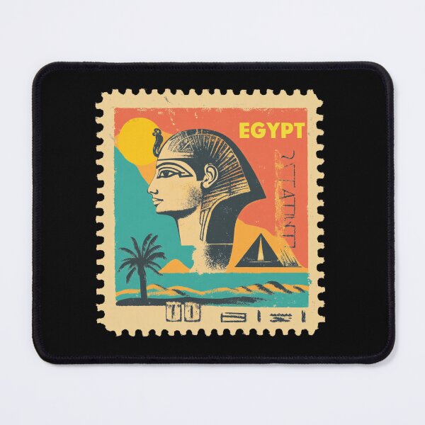 Item preview, Vintage Egypt Postage Stamp Art - Ancient Pharaoh & Pyramids designed and sold by tiigerdad.