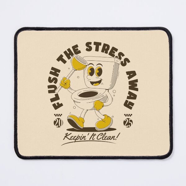 Item preview, Flush the Stress Away Funny Toilet Cleaning Cartoon Design designed and sold by adipra.