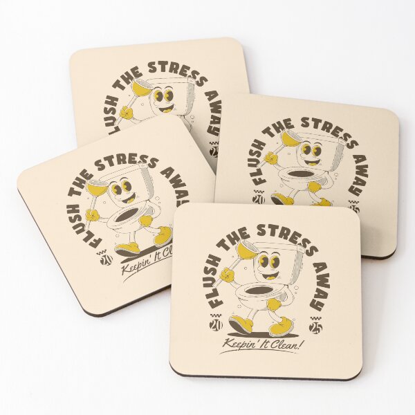 Item preview, Flush the Stress Away Funny Toilet Cleaning Cartoon Design designed and sold by adipra.
