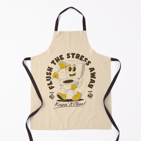 Item preview, Flush the Stress Away Funny Toilet Cleaning Cartoon Design designed and sold by adipra.