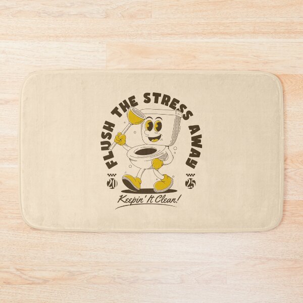 Item preview, Flush the Stress Away Funny Toilet Cleaning Cartoon Design designed and sold by adipra.