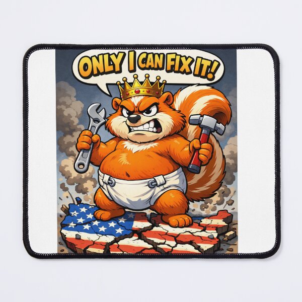 Item preview, Only I Can Fix It – Angry Orange Skunk Political Cartoon designed and sold by RemosTees.