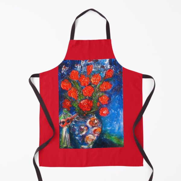 Item preview, Chagall-Inspired Red Roses & Music – Dreamy Valentine Love Art Painting designed and sold by Nikkiart24.redbubble.com.