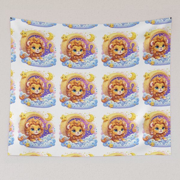 Item preview, Sweet Leo Baby Lion Zodiac Nursery Art designed and sold by LunaPixelStudio.