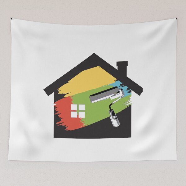 Item preview,  black silhouette of a house with a chimney and a four-pane window. designed and sold by TriForceDesign.