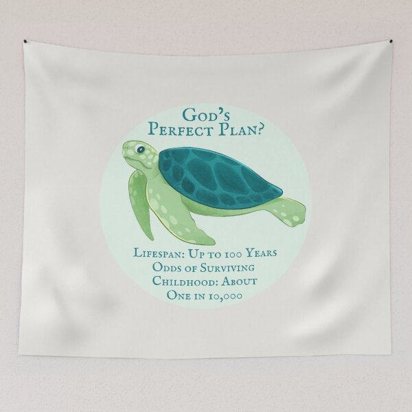 Item preview, God's Perfect Plan? - Sea Turtle - Atheist Animals designed and sold by EvergreenRevolt.