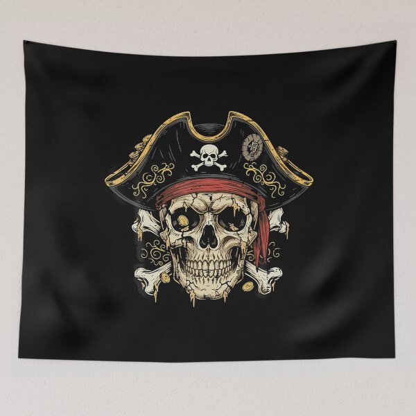 Item preview, Captain Pirate Skull Hat Crossbones Vintage designed and sold by kallerqptart.