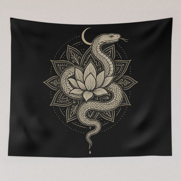 Item preview, Serpent and Lotus Under the Moon designed and sold by Mouraludia.