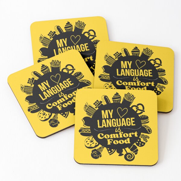 Item preview, My Love Language is Comfort Food - Black/Yellow designed and sold by Flit & Co..
