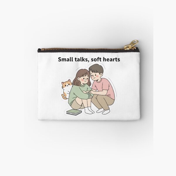 Item preview, Couple with Pet – Small Talks Soft Hearts Design, Cute Cozy Love Illustration, Couple Cat Lover Gift designed and sold by JaiSoftStudio.