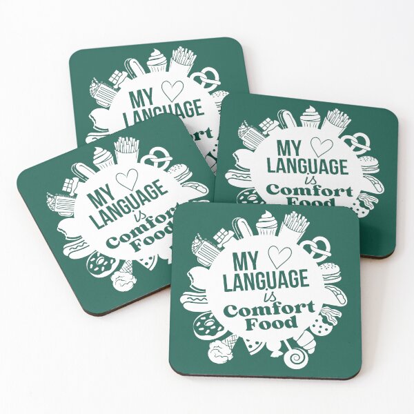 Item preview, My Love Language is Comfort Food - White/Dark Turquoise designed and sold by Flit & Co..