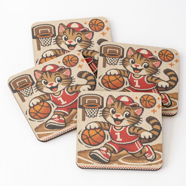 Item preview, Funny cat makes the dunk, knitted picture designed and sold by Mauswohn.