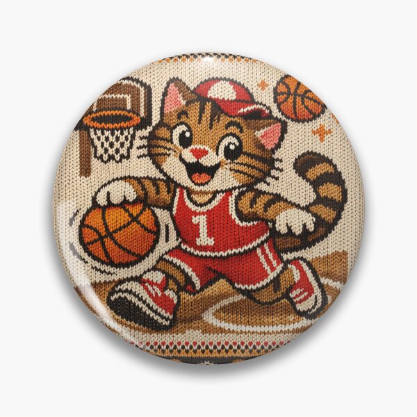Item preview, Funny cat makes the dunk, knitted picture designed and sold by Mauswohn.