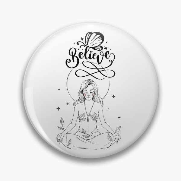 Item preview, Believe – Meditating Girl Spiritual Art | Mindfulness & Positive Energy Illustration designed and sold by Fouziaart08.