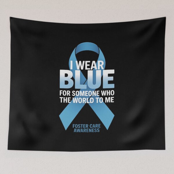 Item preview, Foster Care Awareness Blue Ribbon I Wear Blue For Someone designed and sold by repconomArt.