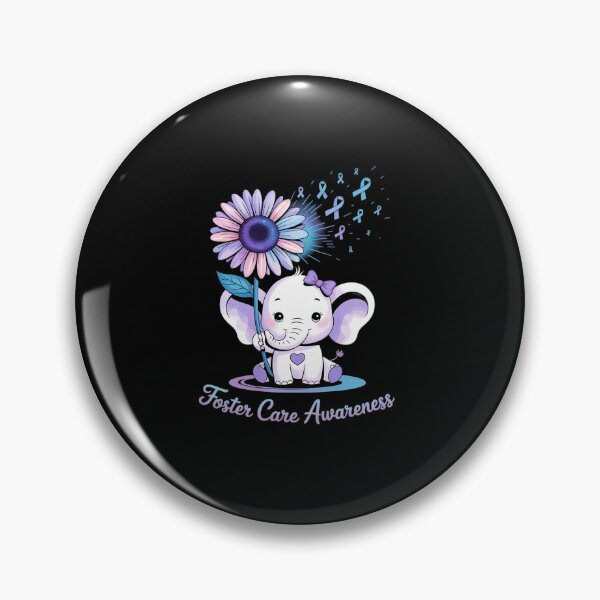 Item preview, FOSTER CARE AWARENESS Cute Elephant Sunflower Blue Ribbon designed and sold by repconomArt.