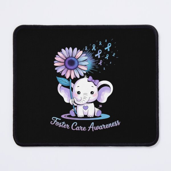 Item preview, FOSTER CARE AWARENESS Cute Elephant Sunflower Blue Ribbon designed and sold by repconomArt.