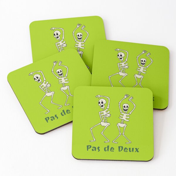 Item preview, Pas de Deux — Skeleton Ballet on Bright Green designed and sold by Novel Works Studio.
