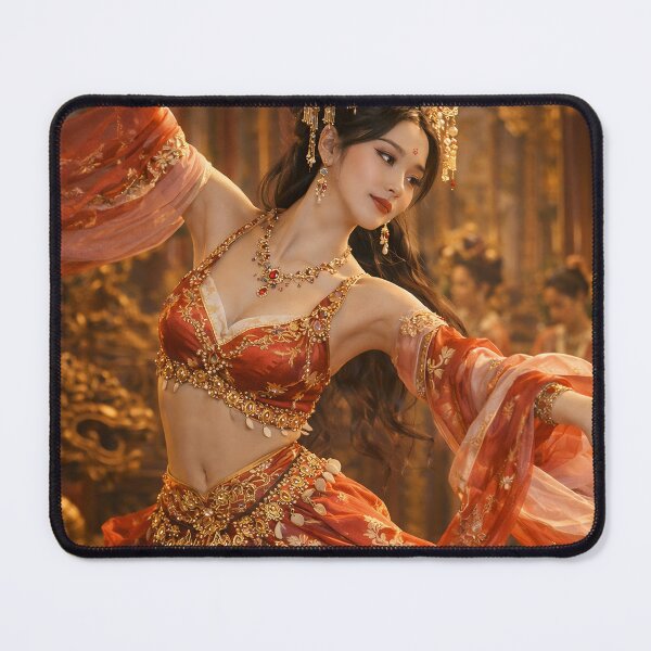 Item preview, Elegant Red and Gold Ancient Fantasy Dancer designed and sold by ASMRUniverse.
