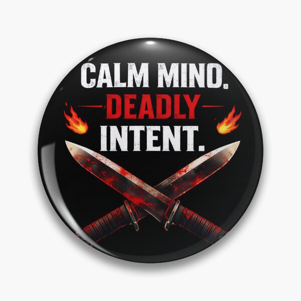 Item preview, Calm Mind Deadly Intent - Dark Attitude Quote with Knives Design designed and sold by UrbanEchoHub.