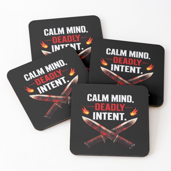 Item preview, Calm Mind Deadly Intent - Dark Attitude Quote with Knives Design designed and sold by UrbanEchoHub.