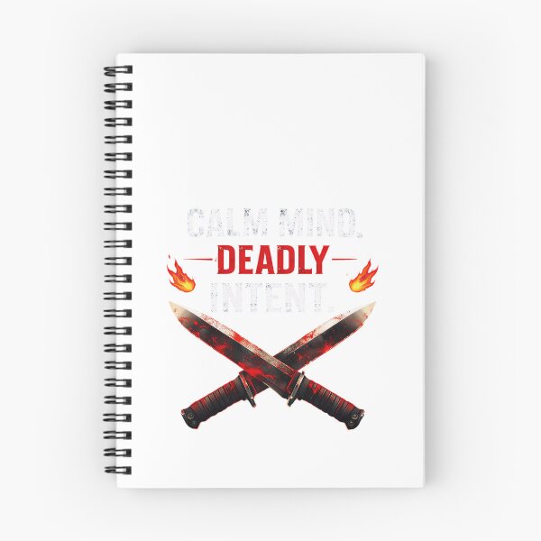 Item preview, Calm Mind Deadly Intent - Dark Attitude Quote with Knives Design designed and sold by UrbanEchoHub.