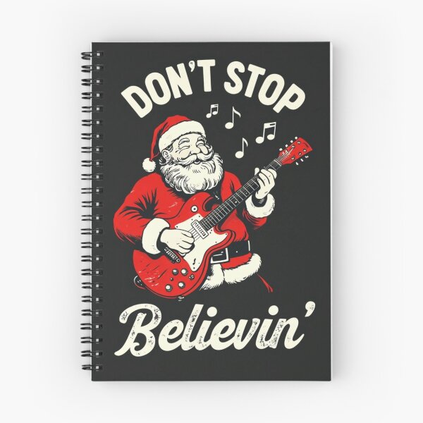 Item preview, Funny Santa Playing Guitar – Don't Stop Believin' Christmas Rock Design for Music Lovers & Fans designed and sold by Bright Nest Studio.