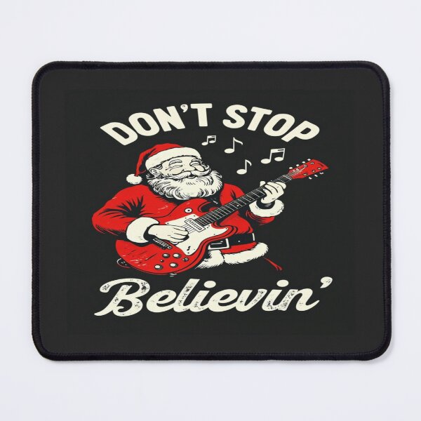 Item preview, Funny Santa Playing Guitar – Don't Stop Believin' Christmas Rock Design for Music Lovers & Fans designed and sold by Bright Nest Studio.