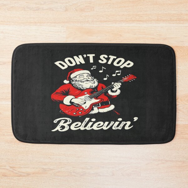 Item preview, Funny Santa Playing Guitar – Don't Stop Believin' Christmas Rock Design for Music Lovers & Fans designed and sold by Bright Nest Studio.