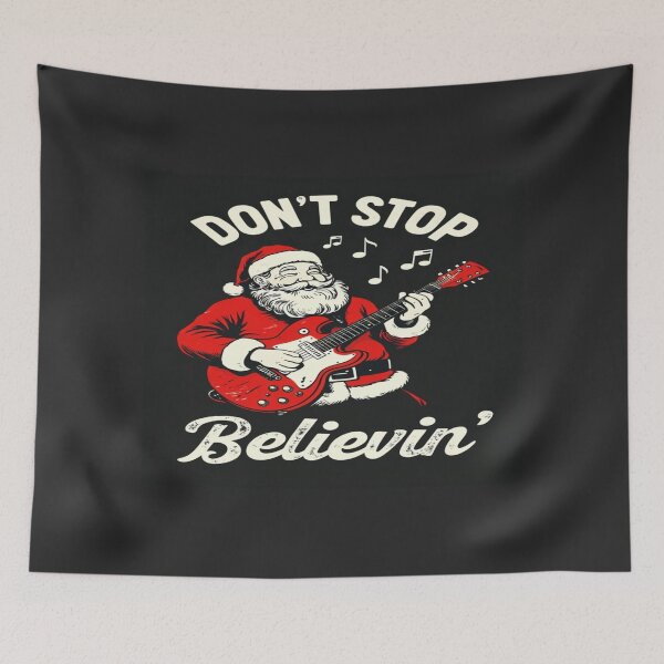 Item preview, Funny Santa Playing Guitar – Don't Stop Believin' Christmas Rock Design for Music Lovers & Fans designed and sold by Bright Nest Studio.